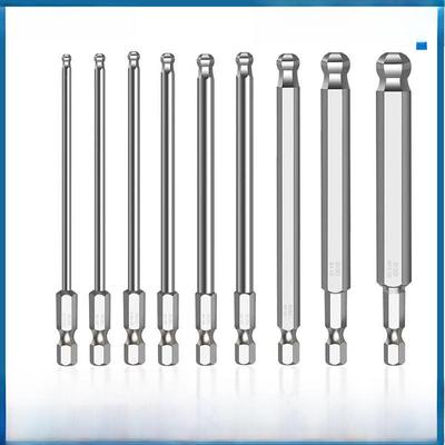 Magnetic S2 Steel Hex Screwdriver Set with Ball Head & Hex Handle for Pneumatic/electric Screwdriver.