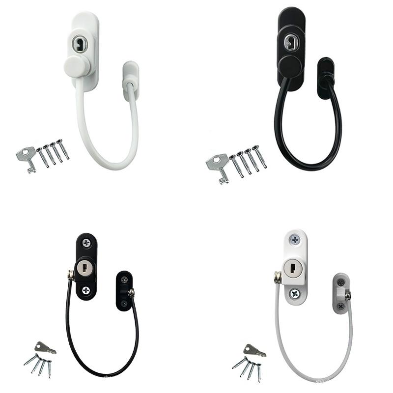 Door Restrictor Window Security Cable Key Lock Child Baby Thickened Safety