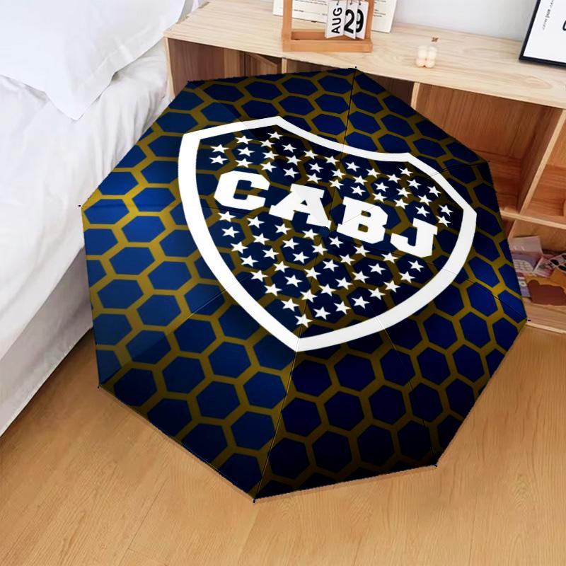 1PC Boca Football Club Printed Umbrella Folding Umbrella, Automatic Umbrella 8-Frame for Travel, Camping Fan Gifts Christmas Gifts