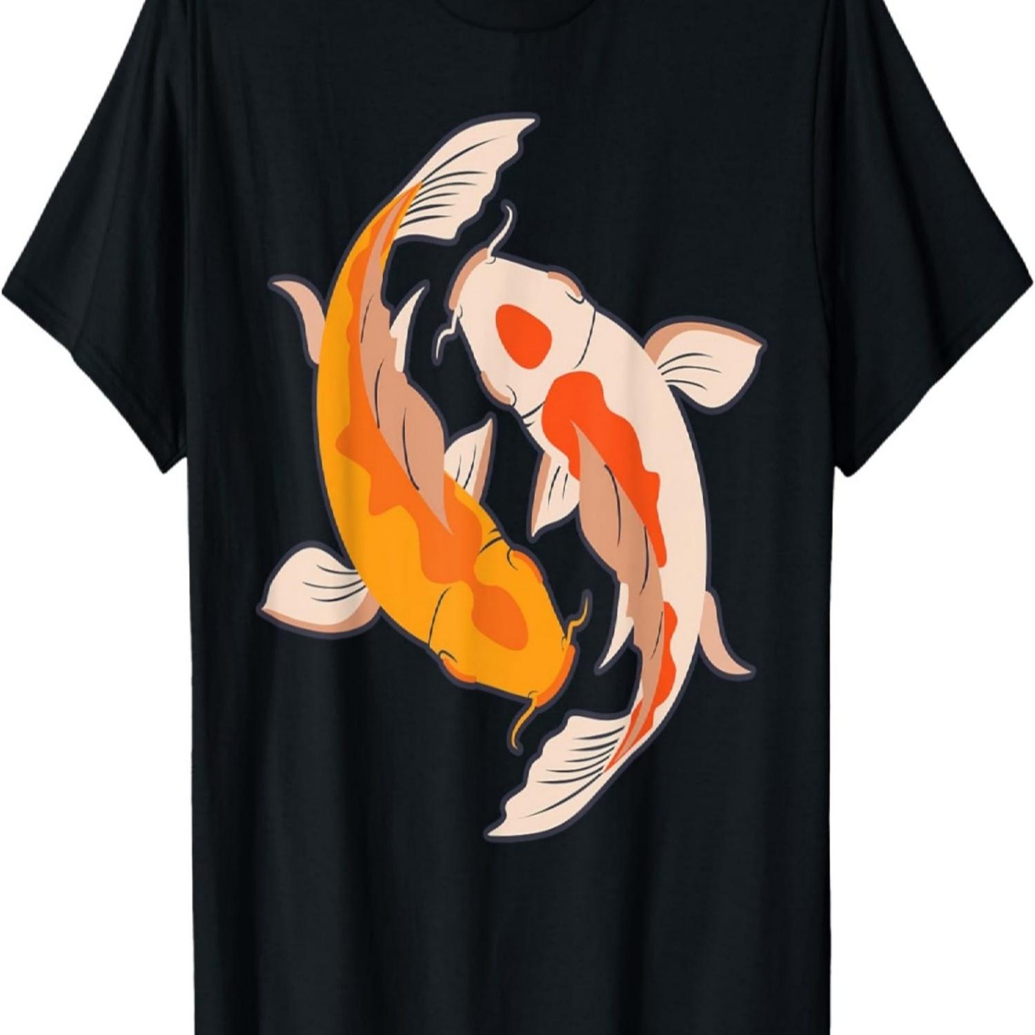 

Koi Carp Nishikigoi Fish Cherry Blossoms Men Women T-Shirt(15) S чёрный