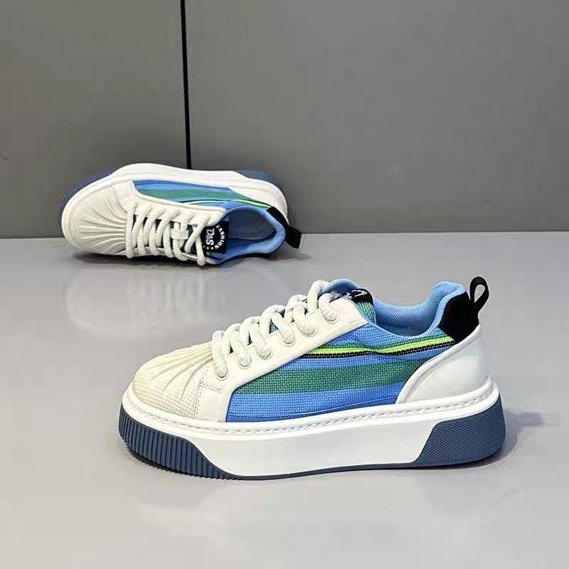 2025 Men's Sneakers - Spring New Platform Shell Toe Shoes with Breathable Design, Fashion Chunky Casual Shoes for Streetwear & Daily Outfits