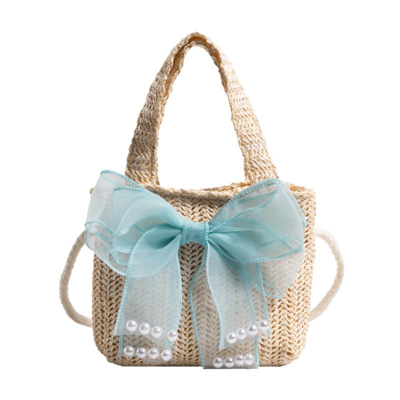 Woven Beach Strawberry Bag Bow Shaped Crossbody Bag Suitable For  Outdoor Travel