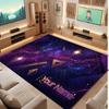 Space Cosmic Theme Crystal Velvet Floor Rug Personalized Custom Name Text Warm Carpet Home Decoration