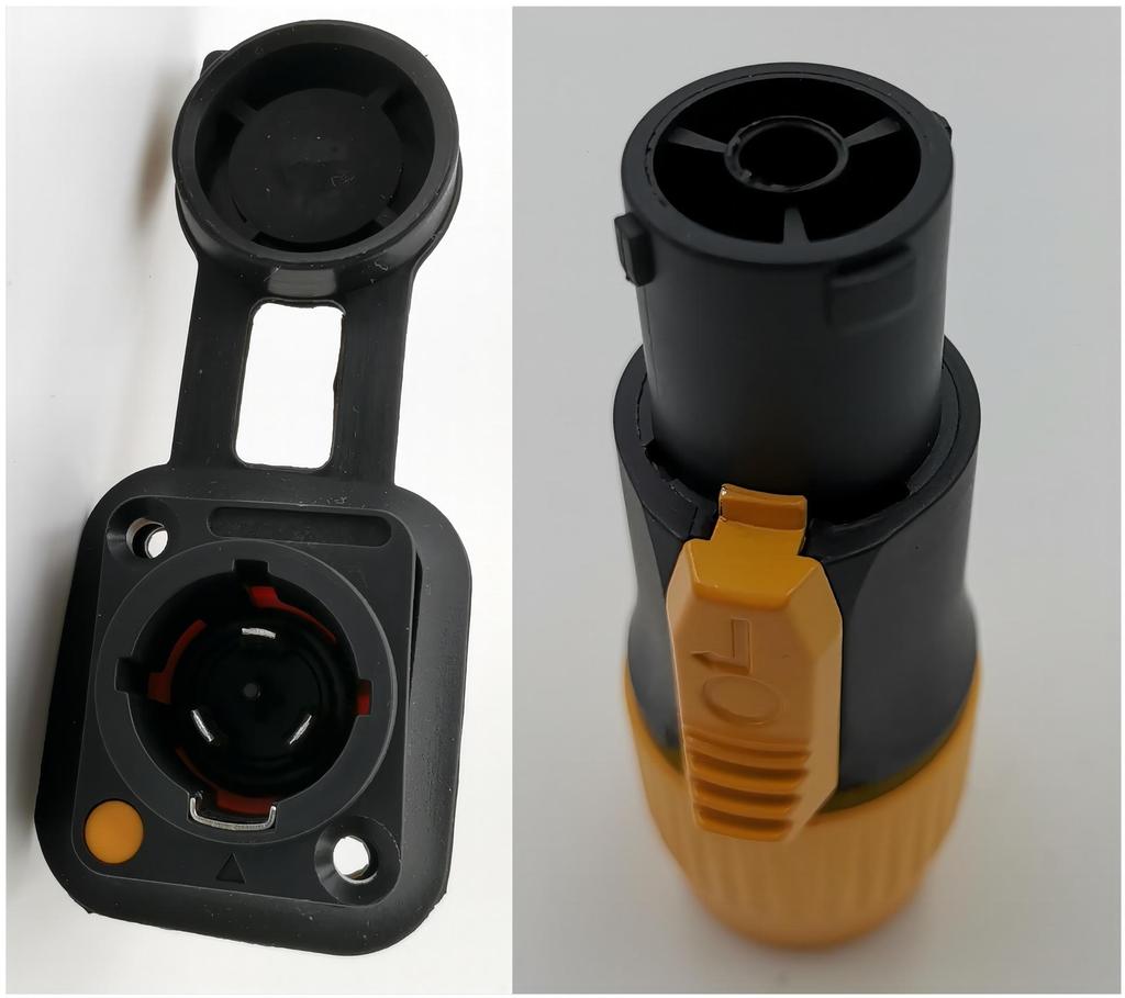 3P Stage Lighting Beam Light with Aviation Plug, LED Display, and XLR Waterproof Male/Female Socket.