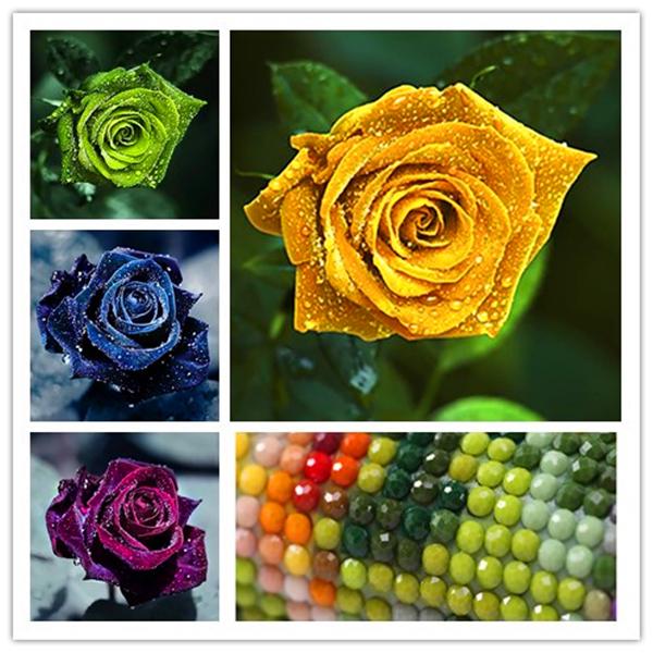 

ЗООЯ DIY 3D круглая алмазная картина Роза Вышивка Крестом Стежок Главная Декор