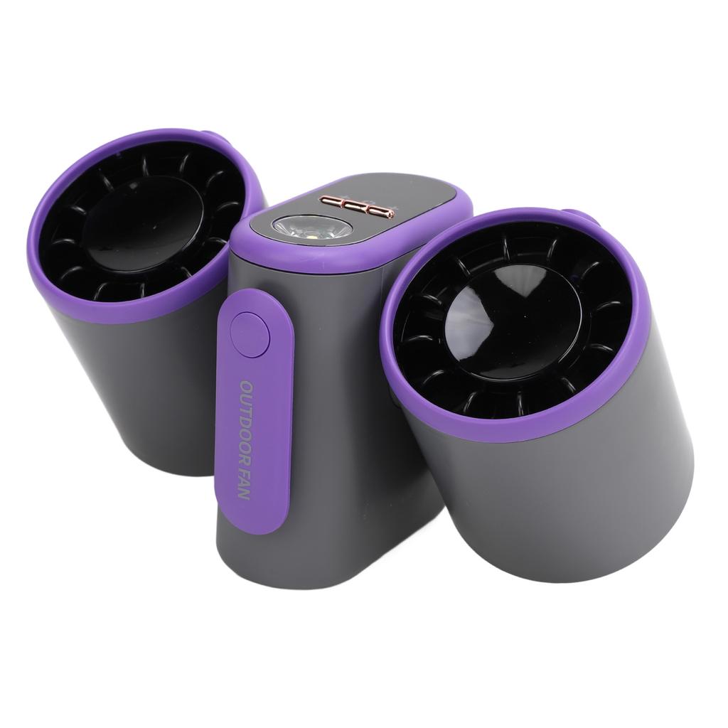 Portable Waist Fan 3 Speed Outdoor Dual Head Waist Fan with Light Turbo USB Fan 8000mAh Battery for Outdoor Jobsite