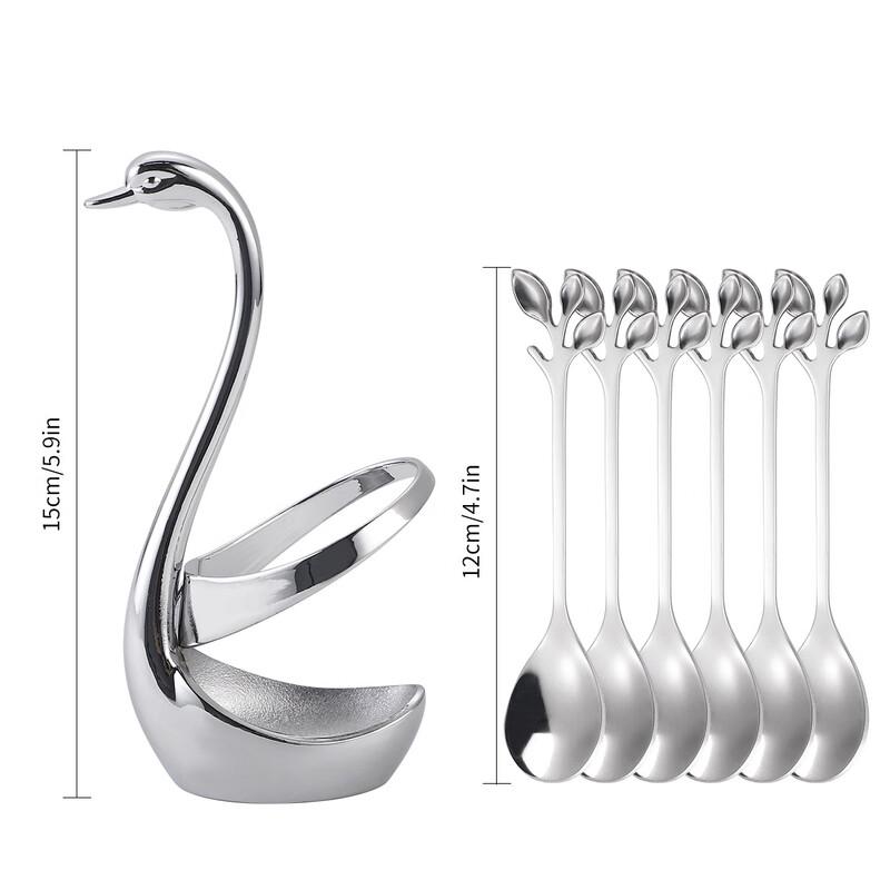 Silver Swan Base Coffee Spoon Set