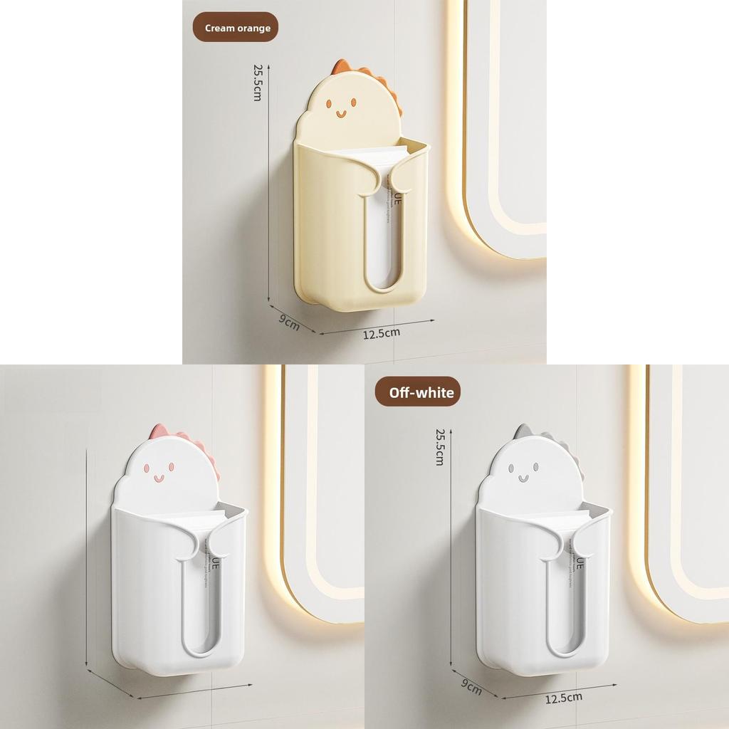 Modern Plastic Wallmounted Tissue Box With No Drilling For Bathroom And Living Room Storage