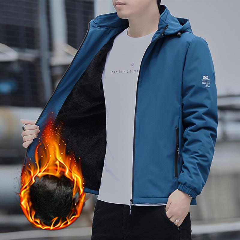 Весна и осень Новая мужская куртка со съемным капюшоном Осенняя повседневная молодежная — фото 6