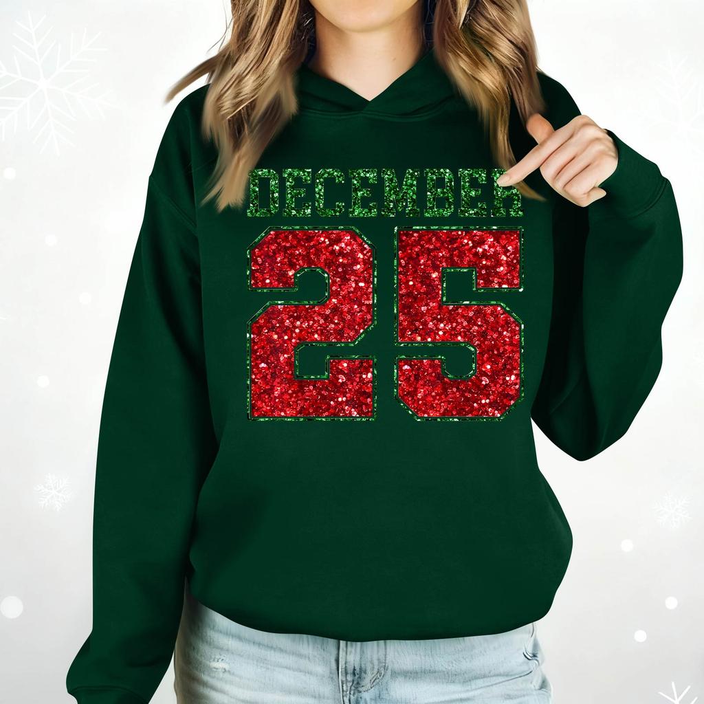 Ladies Fashion Casual Long Sleeve Printed Round Neck Hoodie Pullover Top