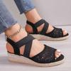 Fashion 2024 Wedge Sandals Women Summer Peep Toe Platform Shoes for Women Luxury Designer Heels Women Shoes Sandalias