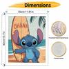 Disney Oil Painting DIY Digital Painting Stitch with Surfboard Tropical Beach Wall Art for Living Room and Entryway Decor.