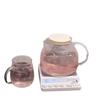 Sweet Bow Heat-Resistant Glass Tea Kettle and Cup Set - Large Capacity
