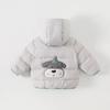 Baby Cartoon Hooded Down Jacket - Warm Autumn/Winter Long-Sleeved Zipper Shirt for Boys' Outdoor Wear