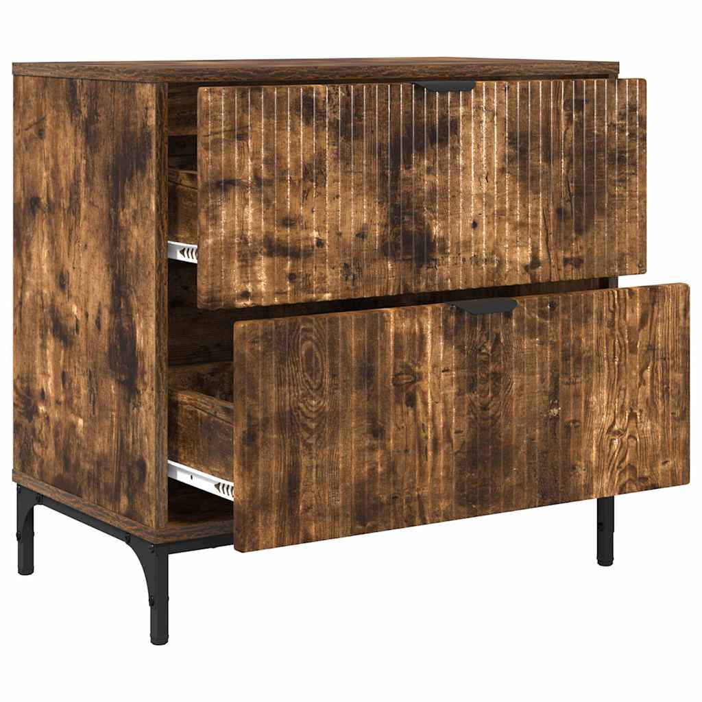 Nightstand Smoked Oak 63.5 x 36 x 61 cm Particleboard