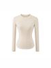 Spicy Girl Versatile Long-Sleeve Women's T-Shirt - Spring/Autumn, Comfortable Base Layer, Round Neck, Slim Fit