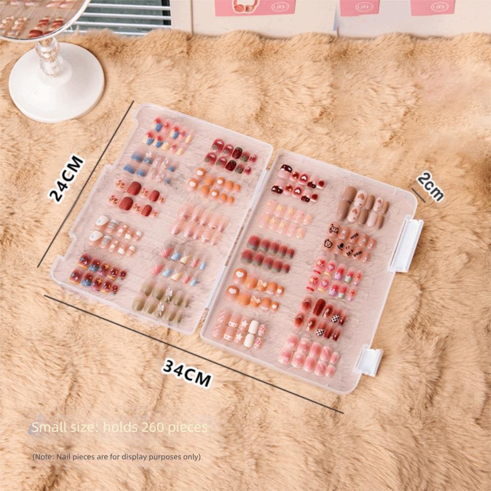S/L Nail Art Storage Box Transparent Clip Design Nail Display Box Dustproof Large Capacity Dustproof Storage Box for Nail Salon only a box