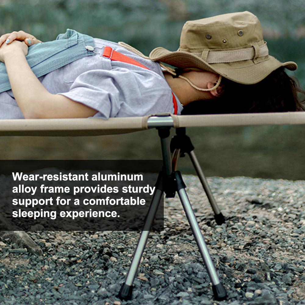 Outdoor Ultralight Portable Folding Sleeping Bed Office Siesta Noon Break Bed Aluminum Alloy Rod