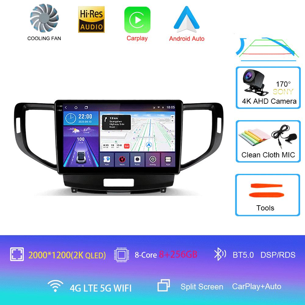 Autoradio Android 14 Carplay Auto DSP 2K Bildschirm Multimedia-Player Für Honda Accord 8 2008-2012 Autoradio Stereo 2din Head Unit