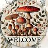 Metal Mushroom Sign Round Wall Art For Home Decor Garden Porch Plaque 7.8x7.8 Inch