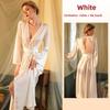 Sexy Nachthemd Langer Bademantel Sexy Pyjama Damen Langärmliger Neckholder Damen Satin Loungewear
