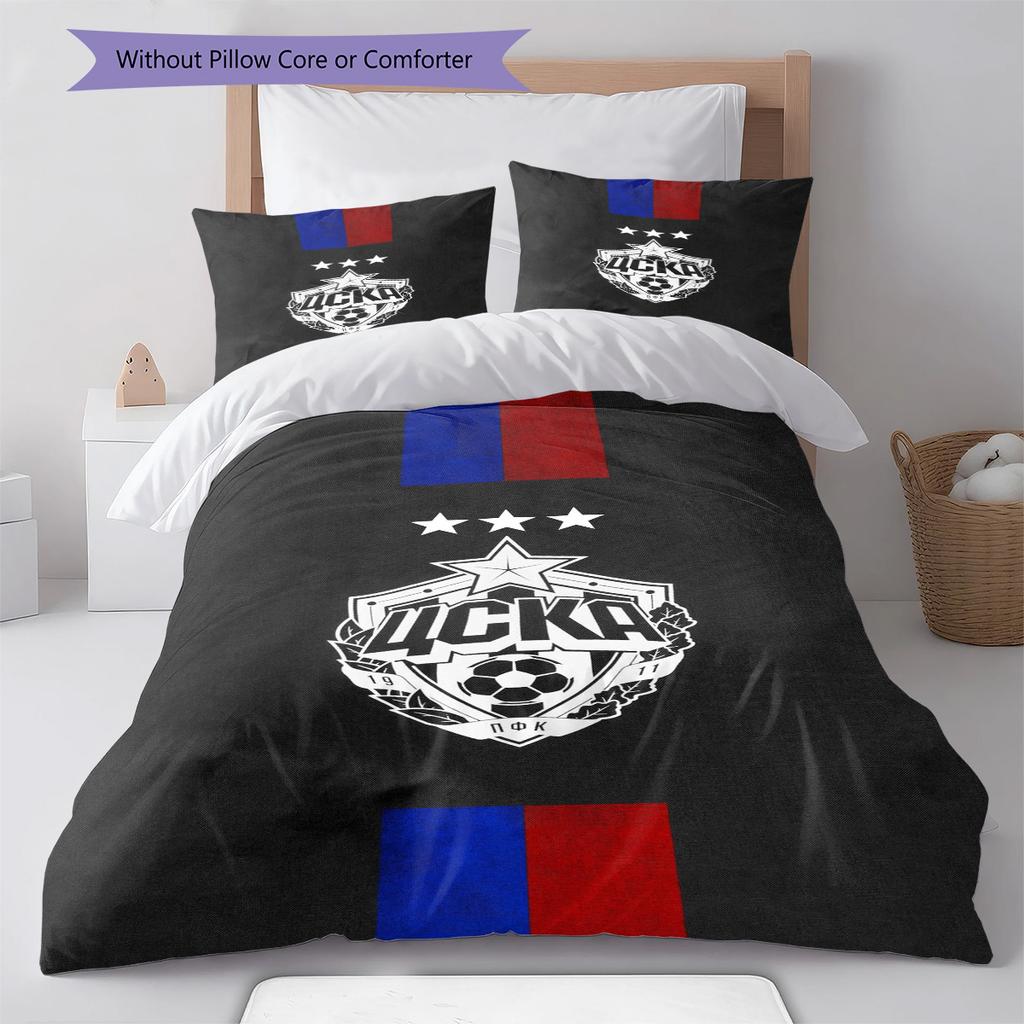 CSKA Moscow Pattern Bedding Set Quilt Cover Pillowcase Home Decor Gift (1 * duvet cover + 2 * pillowcase, without core)