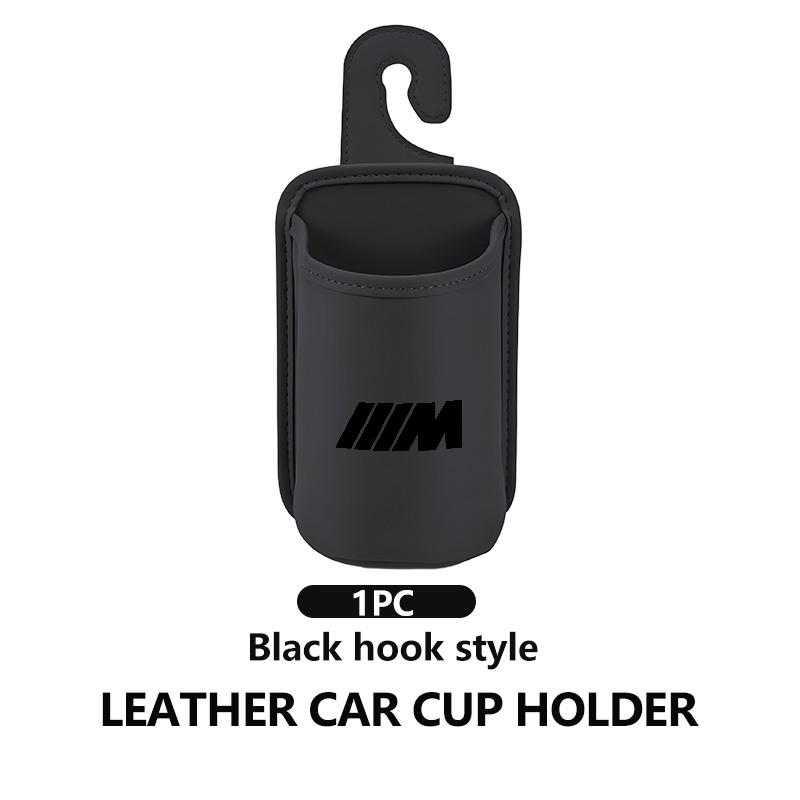 NTSM5 Car Leather Cup Holder Hang Drink Storage Box Accessories For BMW M F10 F20 F30 F40 F15 F25 F26 F31 F49 E62 E83 E84