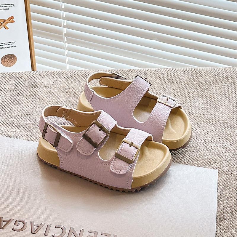 New Summer Children's Sandals Korean Style Soft Sole Beach Shoes for Kids Girls Open-Toe Casual Shoes