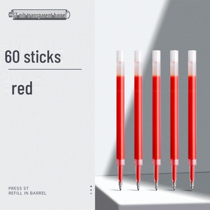 ST Quick-Dry Red Gel Pen for Teachers & Students, Push-Button Rollerball for Grading & Marking, with Refillable Ink.