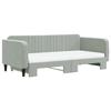 VidaXL Daybed and Trundle Bed and Mattress Light Grey 100x200 Cm Velvet 3197094