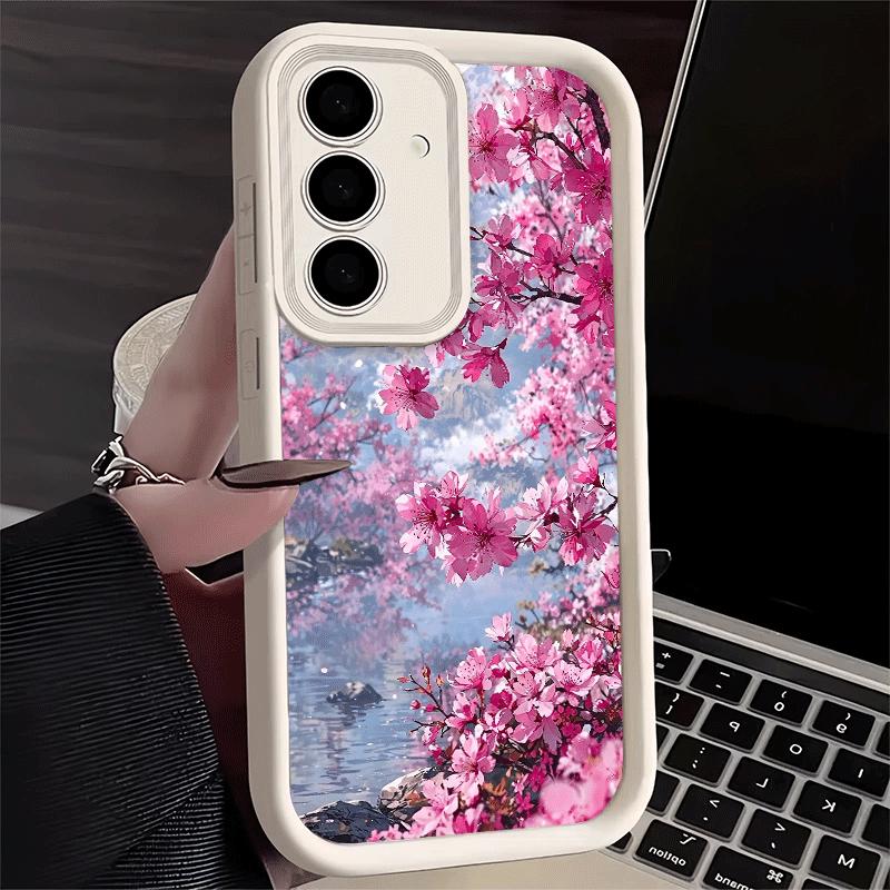 Phone Case for Samsung Galaxy A17 A16 A15 A14 A13 Dreamy Night Cherry Blossom Tree A56 A36 A26 A55 A35 A25 A54 A34 A24 A53 A33 A