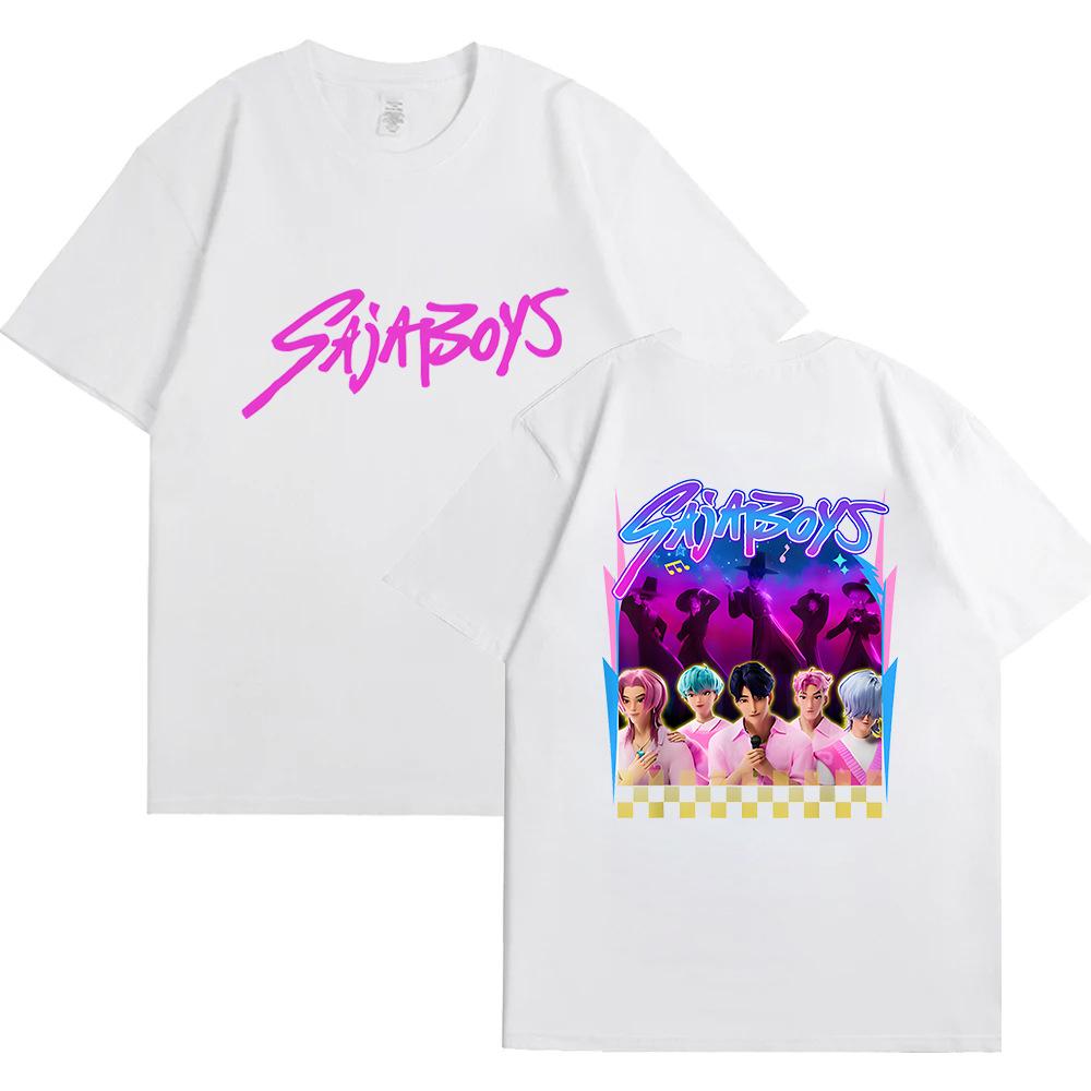 KPop Dämonenjäger Film Saja Boys T-Shirts Männer Frauen Hochwertiges Baumwoll-T-Shirt Mode Hip Hop Harajuku Kurzarm-T-Shirts