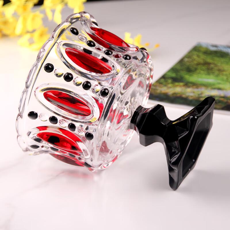 Tigela de Frutas de Vidro Vermelho Pintada à Mão Flavinmci