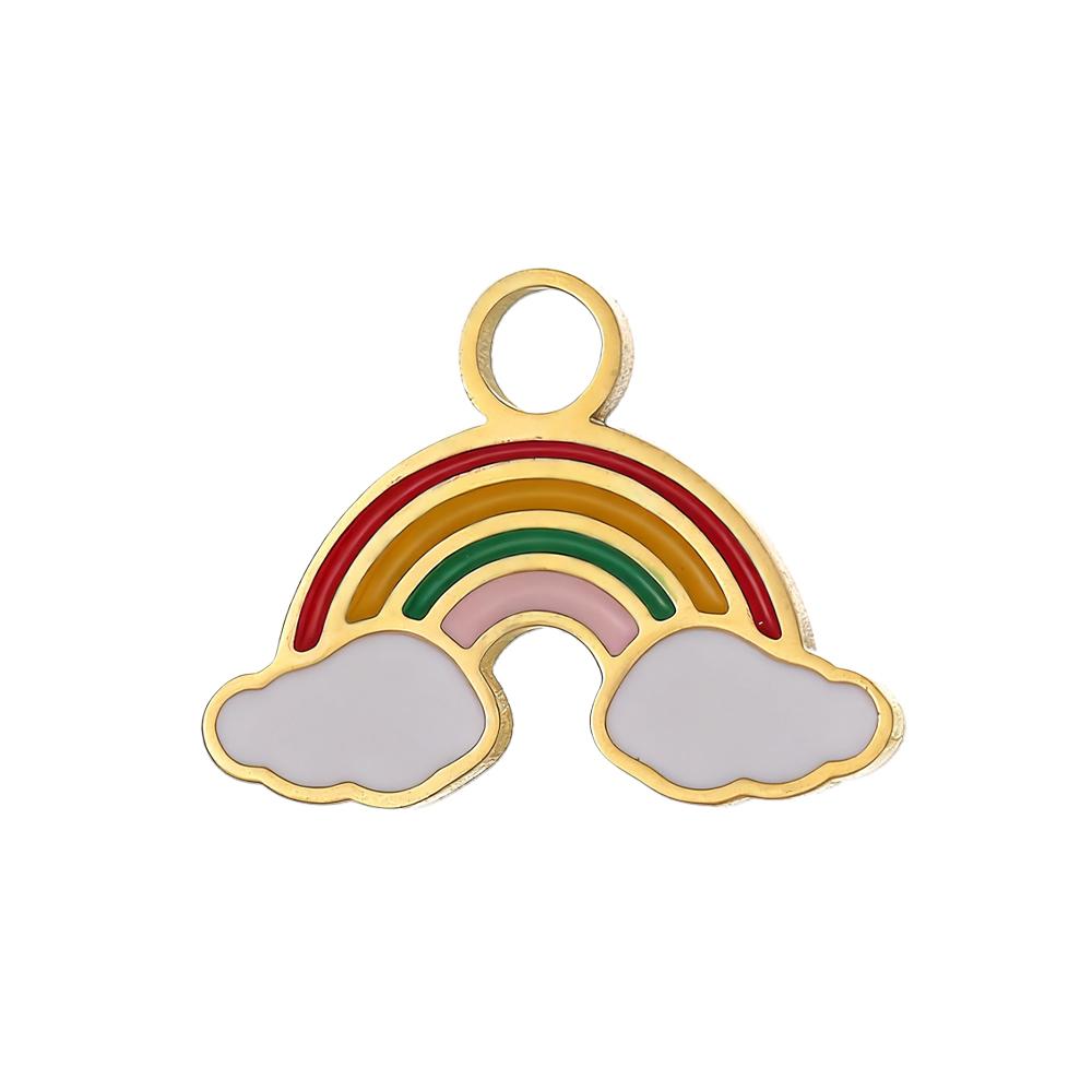 CARLIDANA Multi Designs Diy Rainbow Cherry Pendant Enamel Fashion Jewelry Charms Bracelet Necklace Stainless Steel Pendant