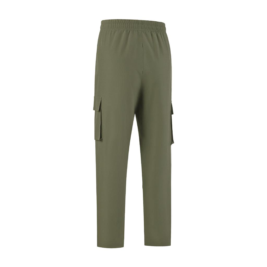 Men’s Relaxed Fit Cargo Pants with Elastic Waistband and Drawstring Multiple Pockets Straight Leg Design for Everyday Wear