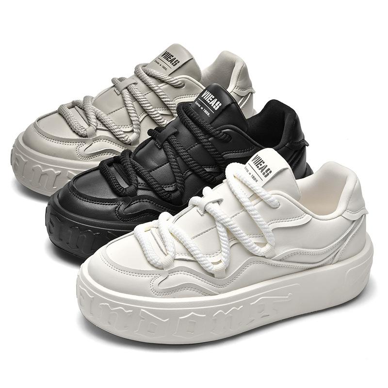 V428 Men'S Fashion Trendy Shoes Casual Men'S Shoes Heightening Soft Sole Soft Surface Comfortable Thick Baseplate Shoes