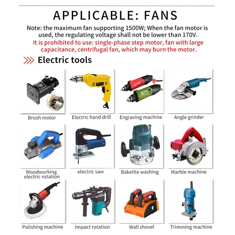 

A03Z-Adjustable Voltage Regulator 4000W SCR Adjustable Dimmer Speed Temperature Stepless Variable Speed Belt Photo Color US Plug