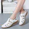 Damen Ledersandalen Lässige Sommer Sandalen mit geschlossenem Zeh Strand Sandalen Flache Bequeme Sneaker