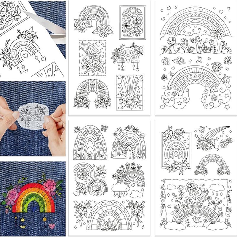Water Soluble Sticky Embroidery Transfer Stickers Hand-Stitch Embroidery Auxiliary DIY Creative Marking Repair Clothes