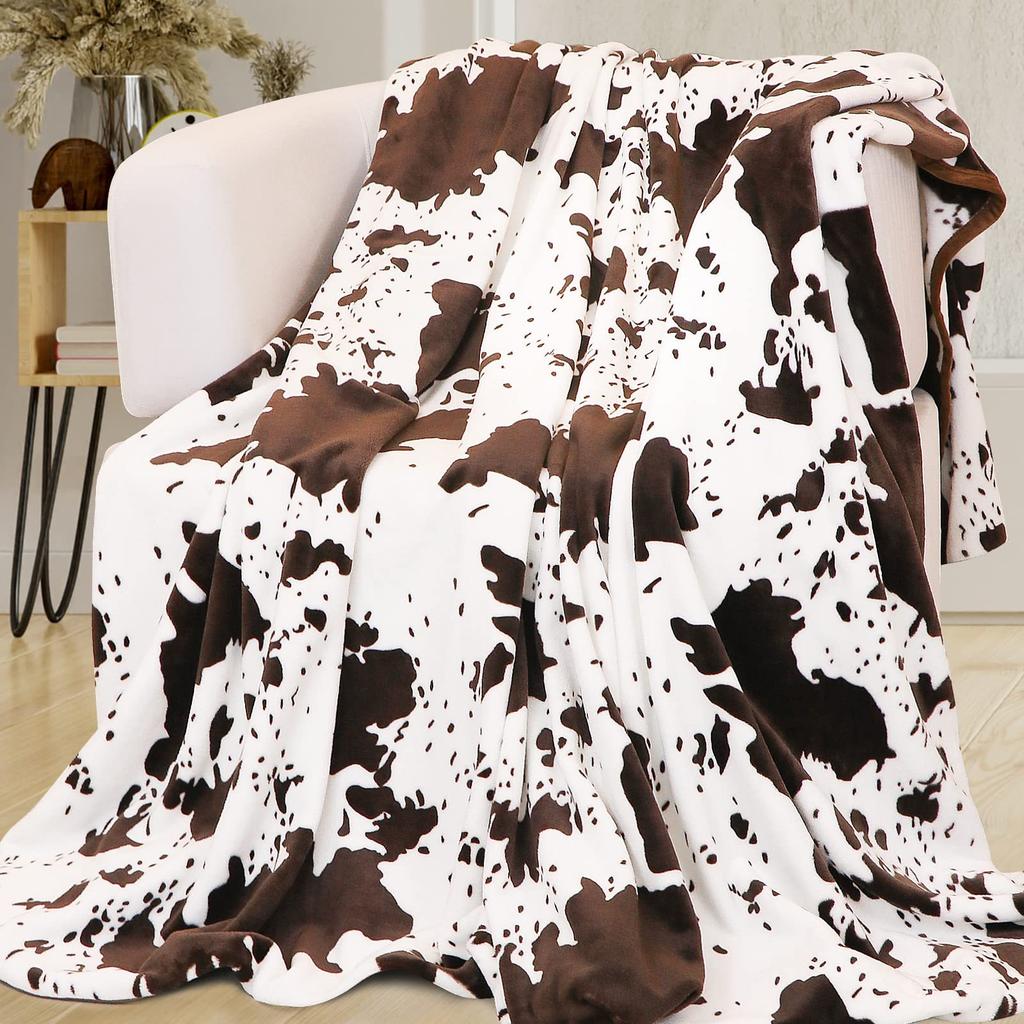 Cow Print Flannel Blanket Cartoon Blanket Nap Blanket