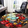 1pc Bee Garden Office Round Area Rug, Under Office Chairs Bedroom Living Room Home Decor, Room Deco