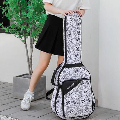 Guitar Gig Bag Acoustic Carrying Case Wear Resistant with Side Handle Backpack