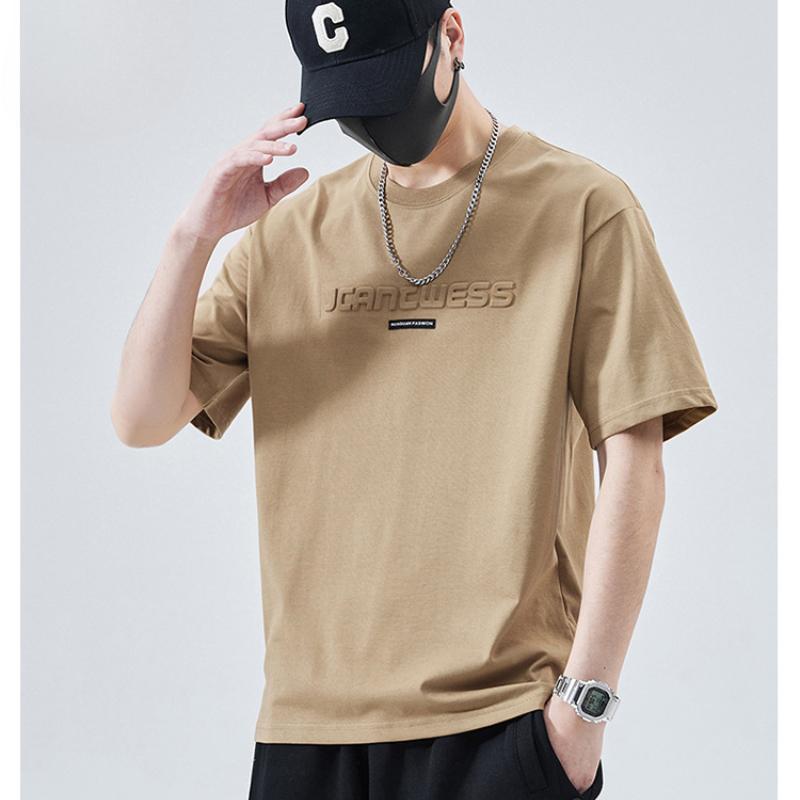 

Американская футболка с коротким рукавом и круглым вырезом для мальчиков на лето Новая свободная трикотажная хлопковая футболка с коротким рукавом 4XL