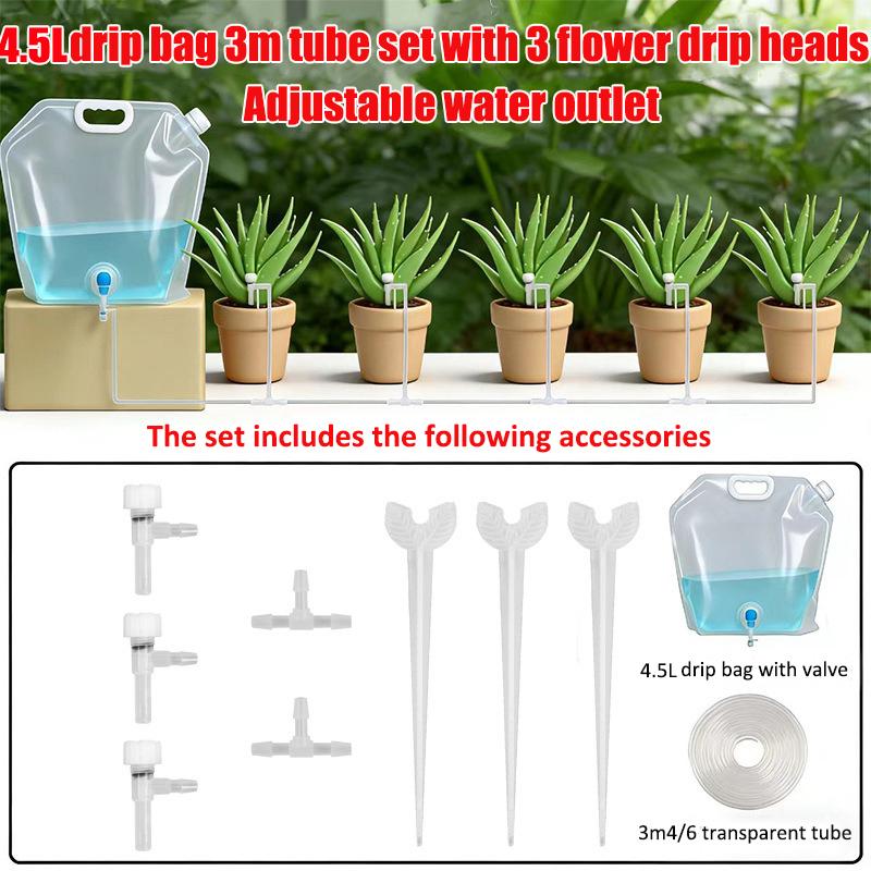 4.5L Adjustable Drip Irrigation Plant Self Watering Bag Automatic Slow Release Watering Device Indoor Potted Garden WateringTool