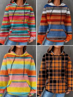 Autumn/Winter Women's Printed Hooded Sweatshirt Pullover