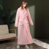 Women's & Men's Double-Sided Thick Coral Fleece Bathrobe - Long, Ankle-Length, Ideal for Autumn & Winter