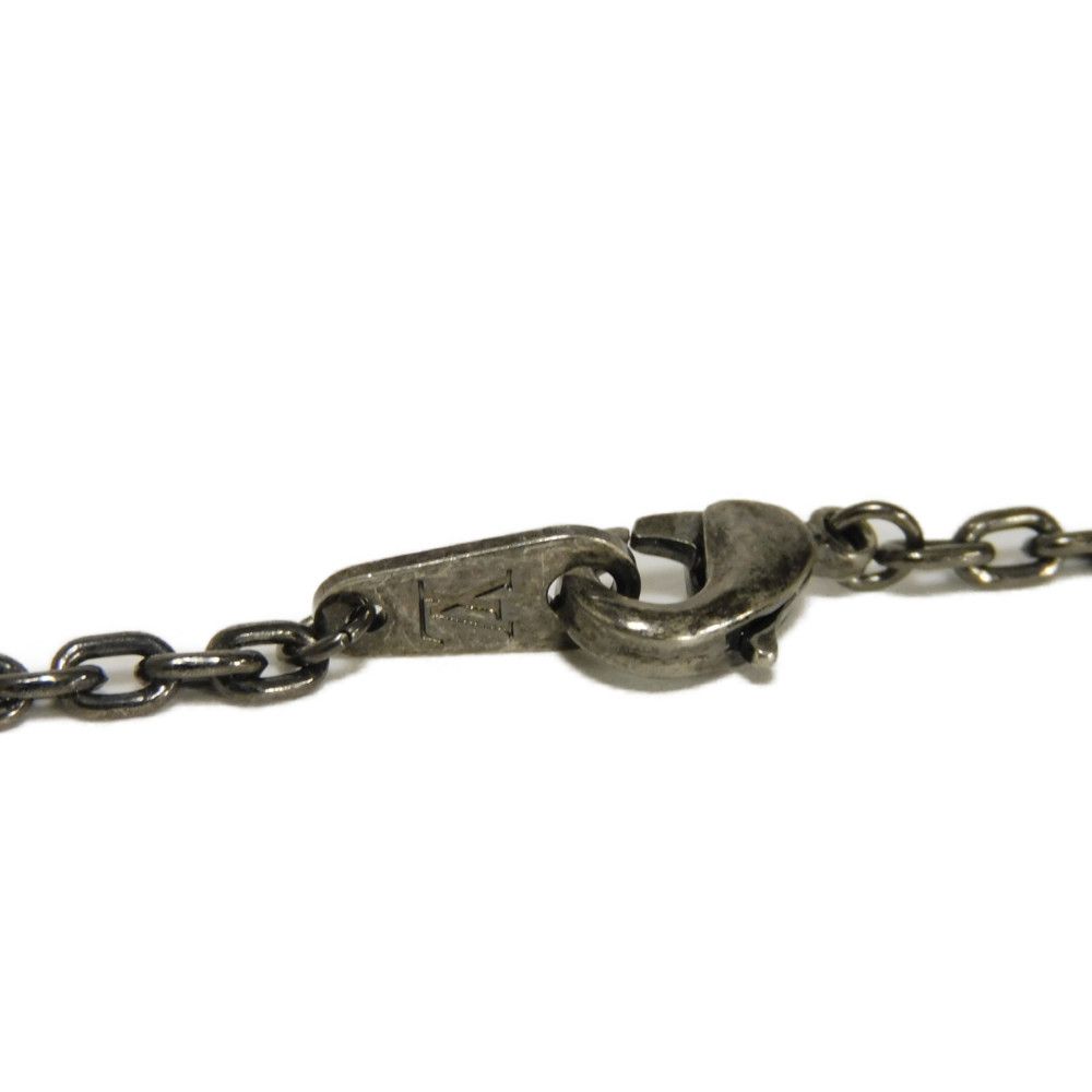 Used LV Initial Pendant 12564 M00317 7984 Synthetic Stone Aged Gunmetal Monogram Flower Stone White Men's from Japan