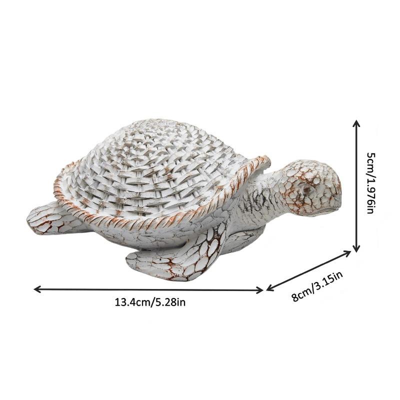 

Coastal Style Resin Turtle Decorative Piece with Texture for Desktop Display. Maritime Beach Style Home Decoration Sculpture.