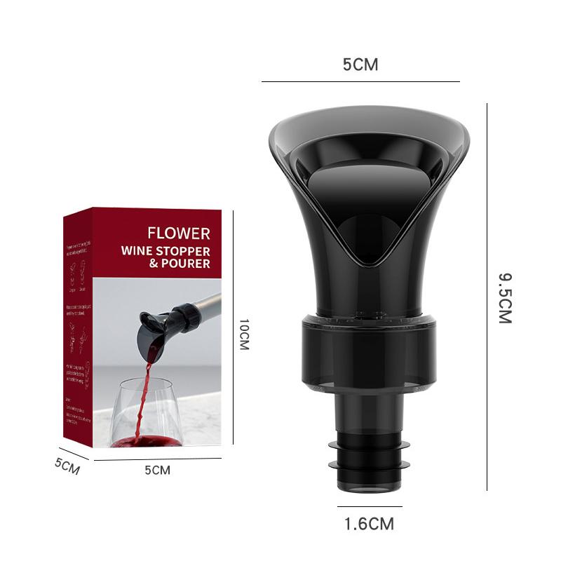 

2 в 1 Пробка-дозатор для вина Многоразовые винные пробки Вакуумный вакууматор для вина Винные аксессуары Пробки для бутылок Сохраняет вино свежим JT358 чёрный