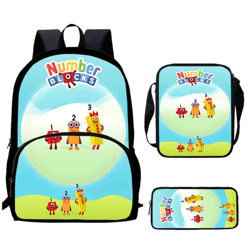 Digitale Bausteine Numberblocks Schultasche Hochauflösend Multifunktional Oxford Leichter Rucksack